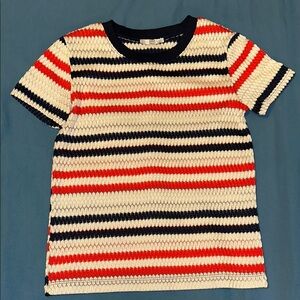 Women’s Striped knit Top- Red, White, and Blue